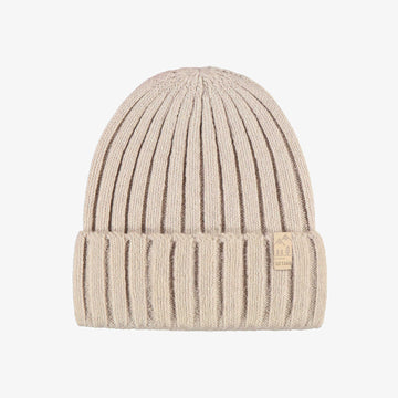 Cream knit beanie, child