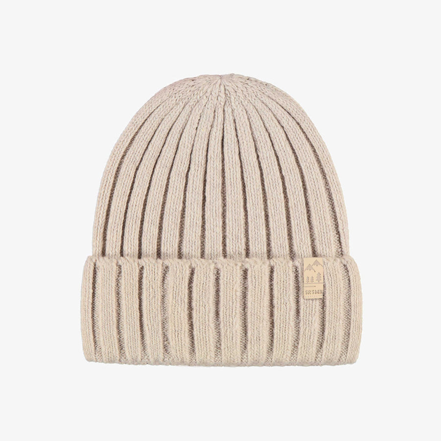 Cream knit beanie, child