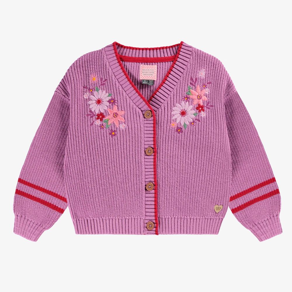 Purple knitted cardigan, child