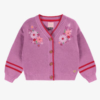Purple knitted cardigan, child