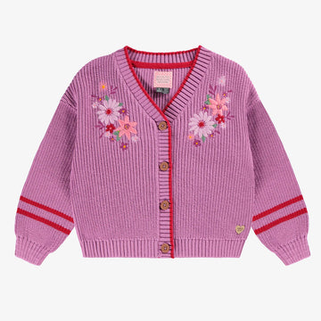 Purple knitted cardigan, child