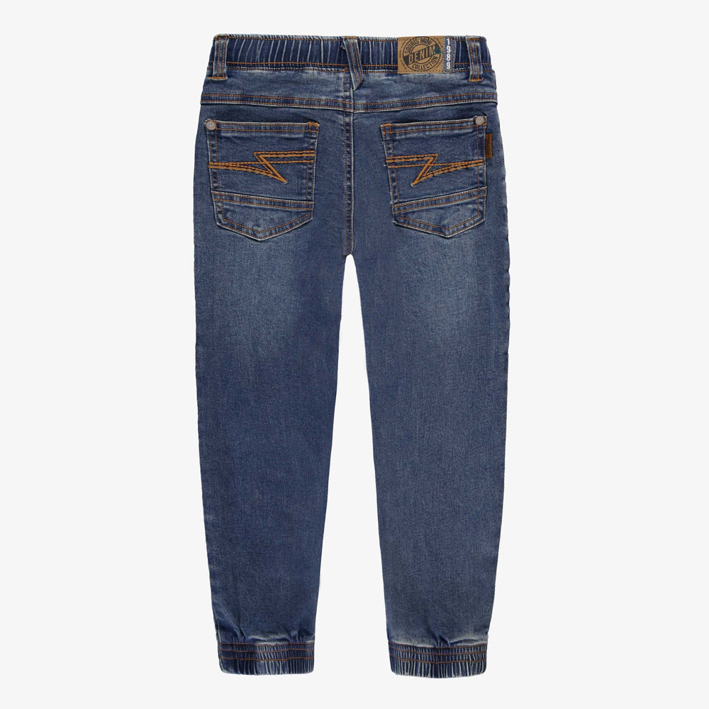 Blue jogger-style jeans, child