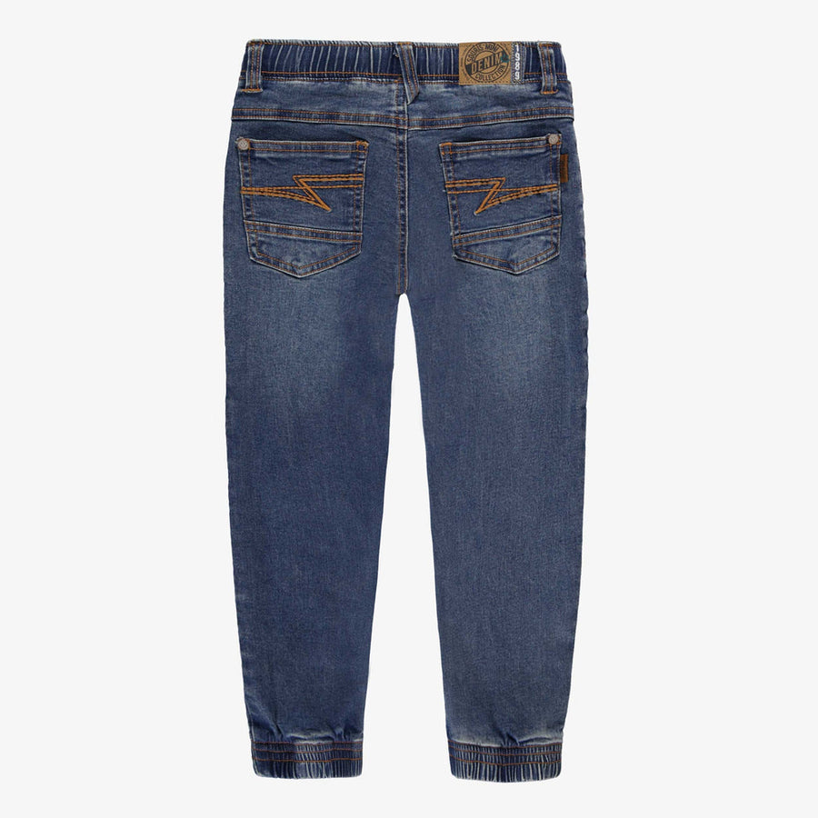 Blue jogger-style jeans, child