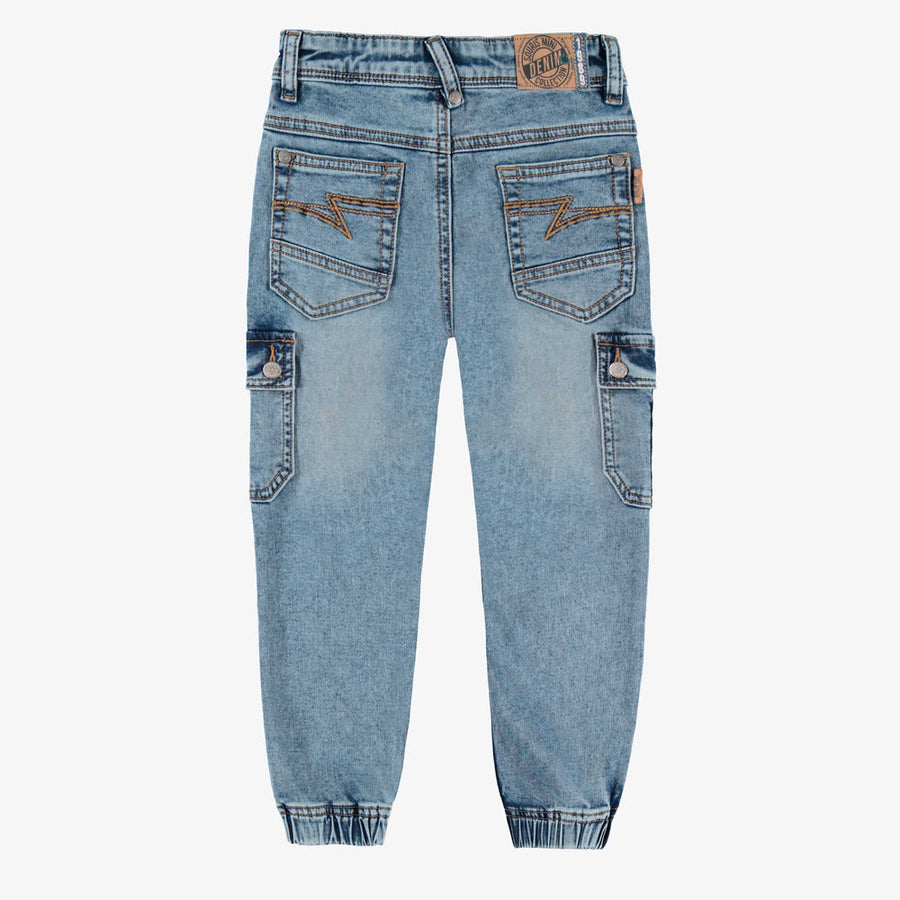 Blue jeans with cargo pockets, child