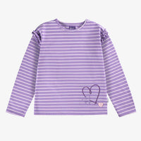 Purple striped t-shirt, child