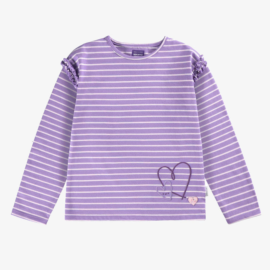 Purple striped t-shirt, child