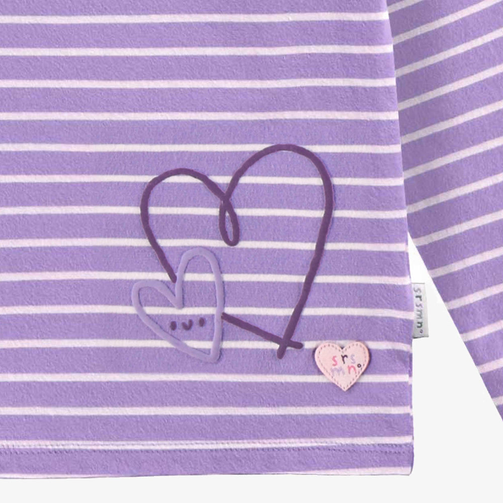 Purple striped t-shirt, child