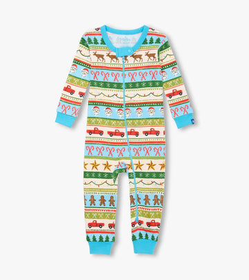 Baby Blue Fun Fair Isle Cotton Sleeper