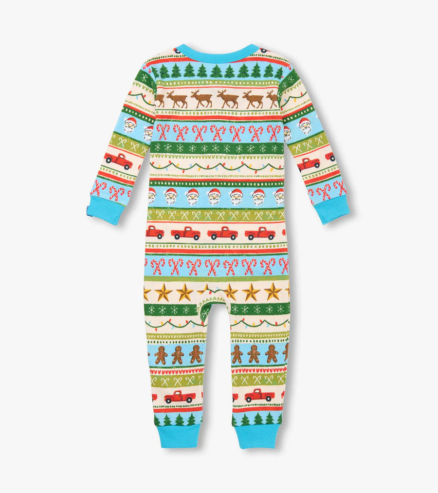 Baby Blue Fun Fair Isle Cotton Sleeper
