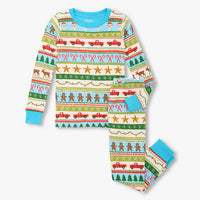 Blue Fun Fair Isle Cotton Pajama Set