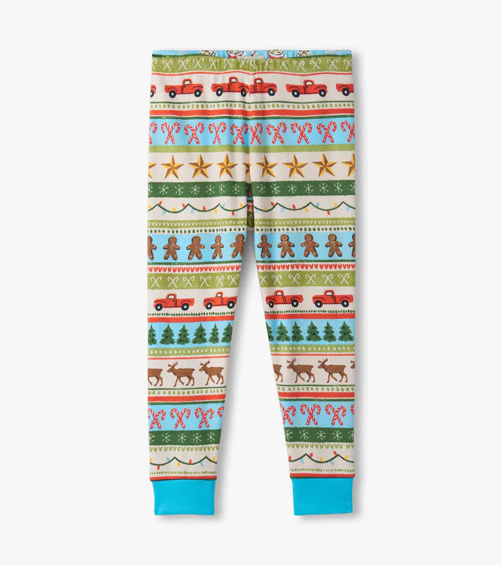Blue Fun Fair Isle Cotton Pajama Set