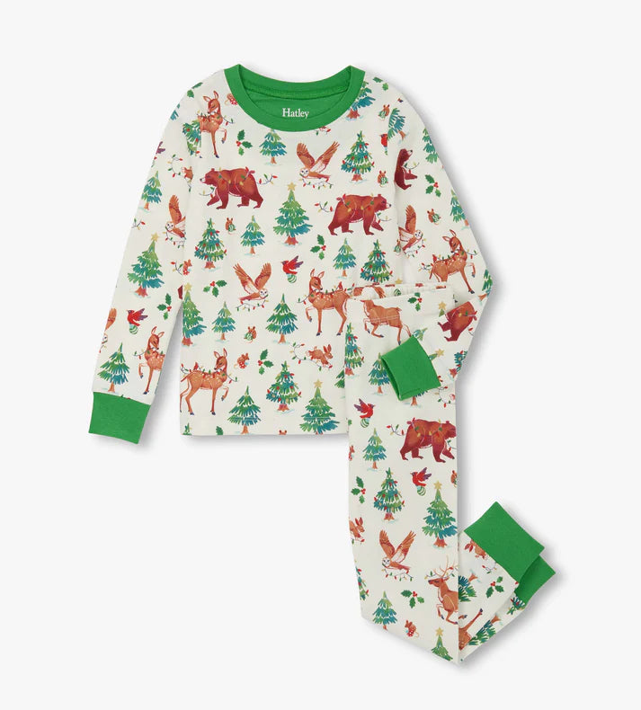 Holiday Animals Cotton Pajama Set
