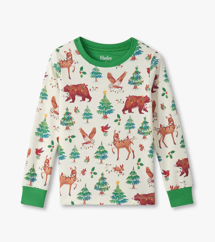 Holiday Animals Cotton Pajama Set