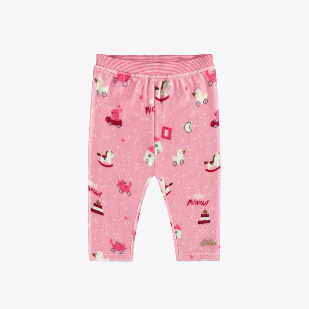 Pink velvet leggings, newborn