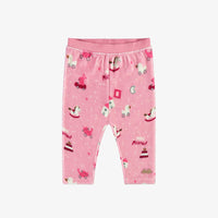 Pink velvet leggings, newborn