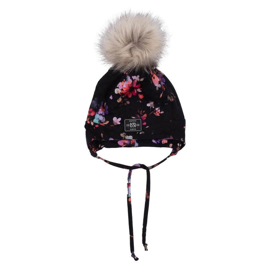 Baby Girls Microfleece Lined Jersey Beanie- Black