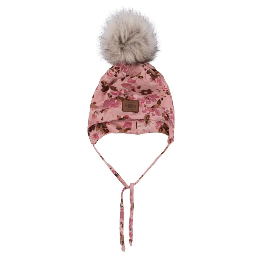 Baby Girls Microfleece Lined Jersey Beanie- Light Pink