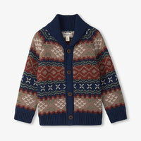 Vintage Fair Isle Shawl Collar Cardigan