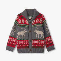 Winter Elk Shawl Collar Cardigan