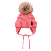 Coral Beanie with Earflaps
