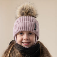 Mauve Beanie with Earflaps