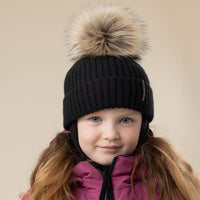 Black Beanie with Earflaps