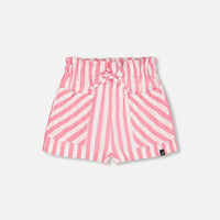 Striped Seersucker Short Bubble Gum Pink