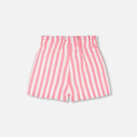 Striped Seersucker Short Bubble Gum Pink