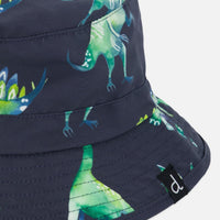 Beach Hat Grey Printed Dinosaurs