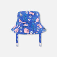 Beach Hat Royal Blue Printed Pink Lemon