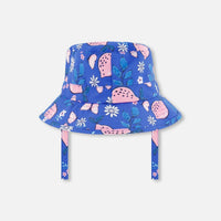 Beach Hat Royal Blue Printed Pink Lemon