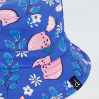 Beach Hat Royal Blue Printed Pink Lemon