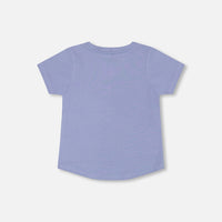 Organic Cotton T-Shirt With Print Blue
