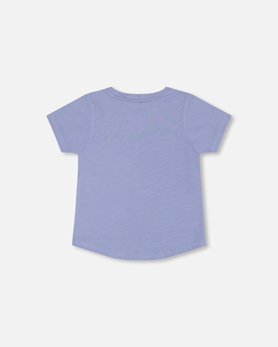Organic Cotton T-Shirt With Print Blue