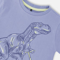 Organic Cotton T-Shirt With Print Blue