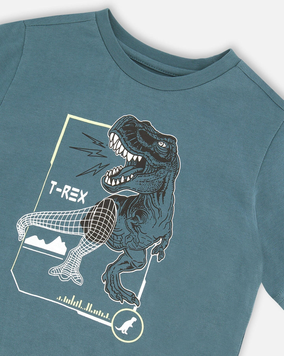 T-Shirt Pine Green Dinosaur Print