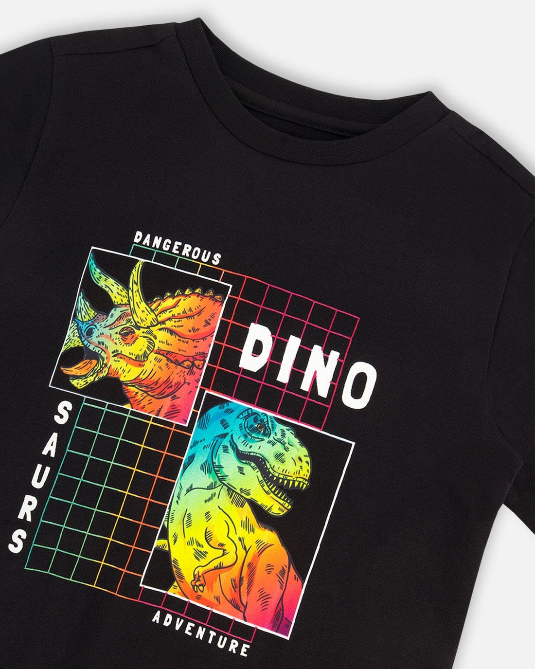 T-Shirt Black Dinosaur Print