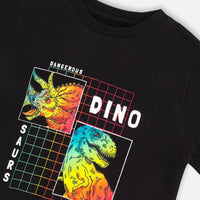 T-Shirt Black Dinosaur Print