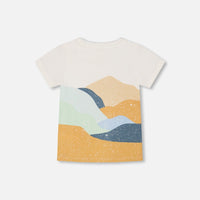 Organic Cotton T-Shirt With Large Landscape Print
