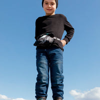 Packable Windbreaker Black Printed Dinos Skeletons