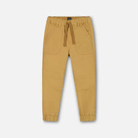 Stretch Twill Jogger Pants Beige Gold