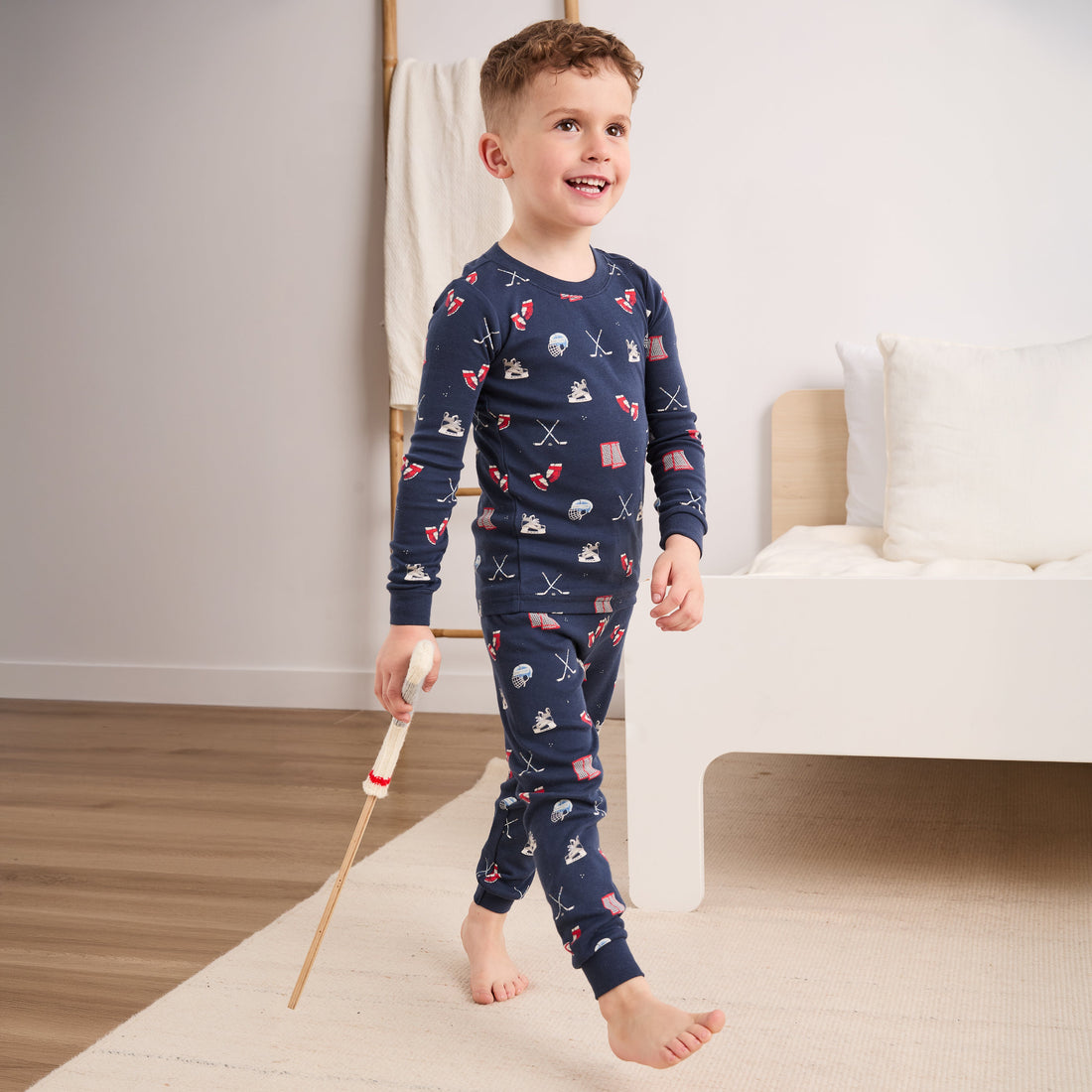 Goal Getters Print on Dress Blue PJ Set