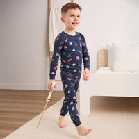 Goal Getters Print on Dress Blue PJ Set