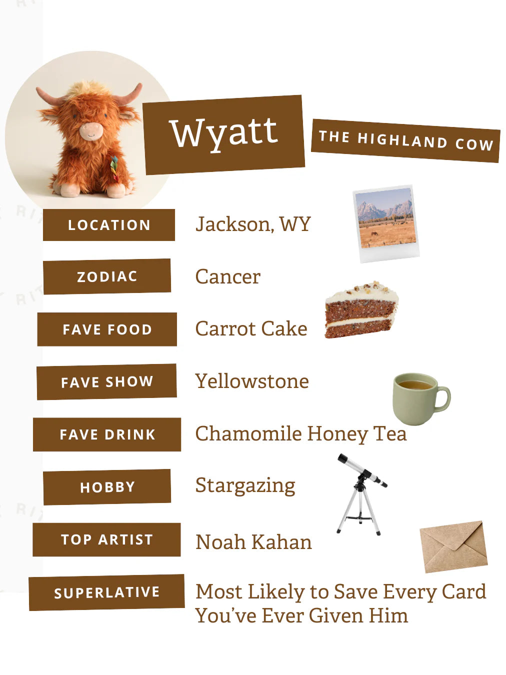 Sweetie Snuggles™ Plush - Wyatt the Highland Cow