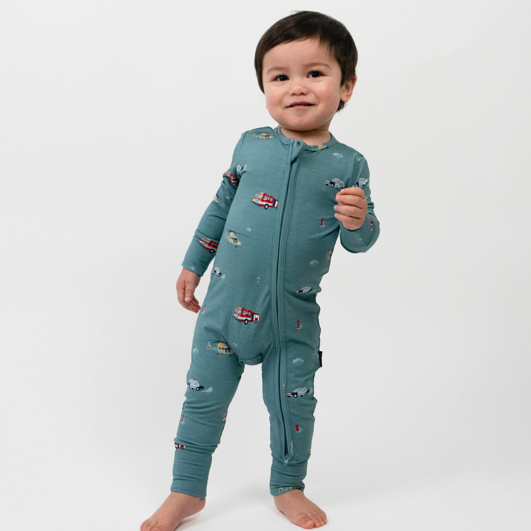 Footless Sleeper with Fold-over Cuffs - Emergency Vehicles