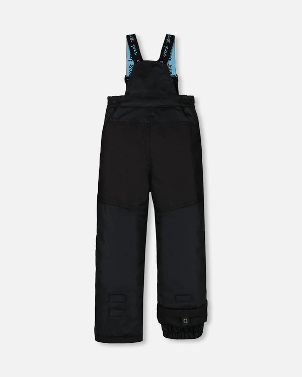 Two Piece Snowsuit Printed Roses With Solid Pant Black