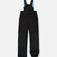 Two Piece Snowsuit Printed Roses With Solid Pant Black