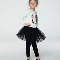 Leggings With Tulle Skirt Black