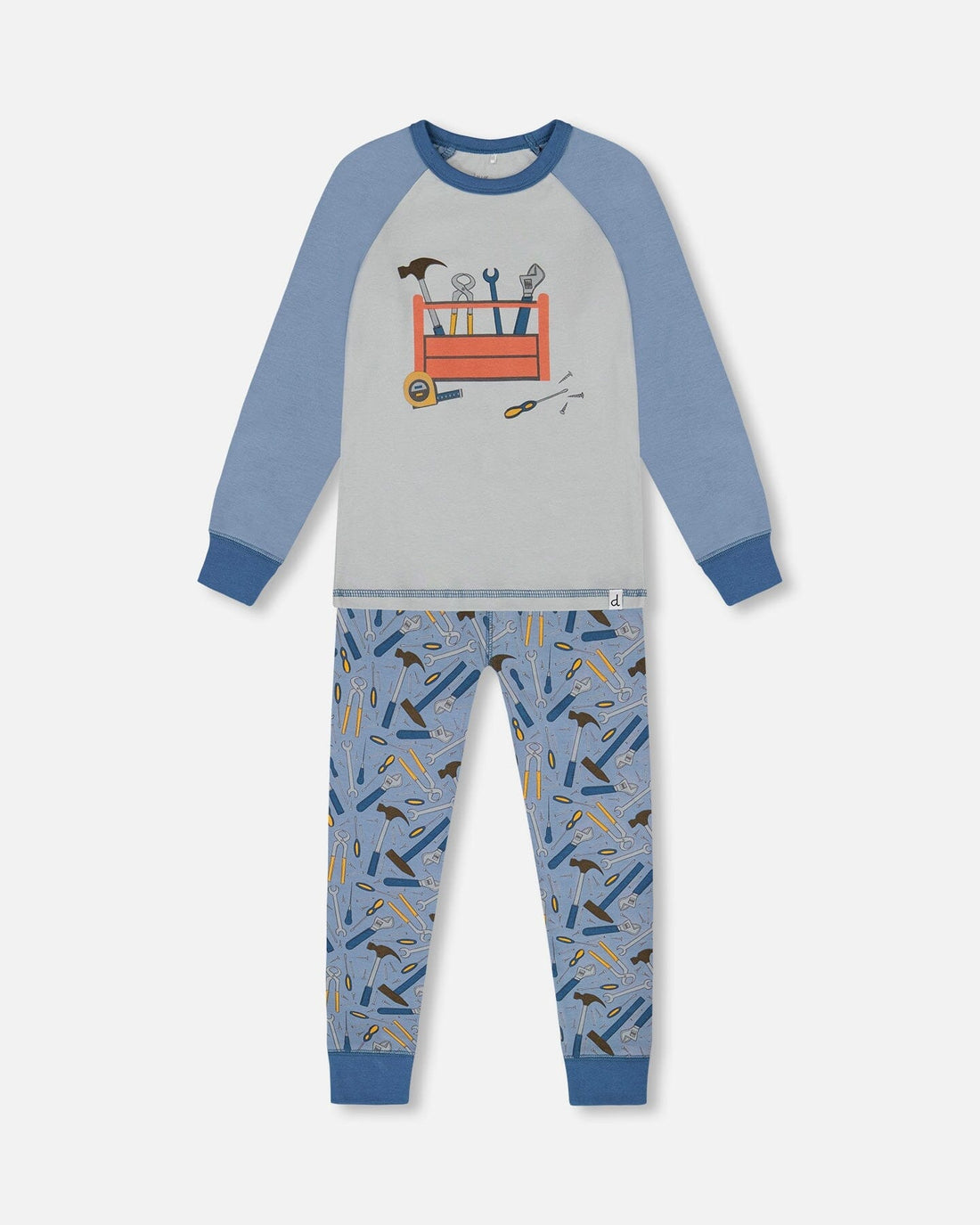 Organic Cotton Long Sleeve Top And Pants Two-Piece Pajama Set Tools