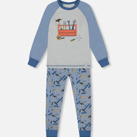 Organic Cotton Long Sleeve Top And Pants Two-Piece Pajama Set Tools